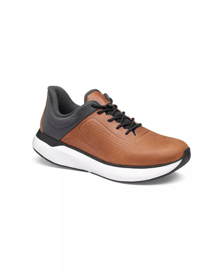 Men's Miles U-Throat Leather Lace-Up Sneakers Tan Full Grain Leather - 1