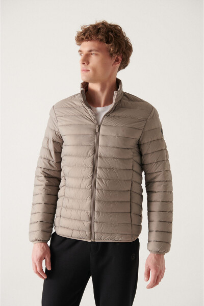 Men's Mink Stand Collar Lightweight Windproof Comfort Fit Relaxed Fit Puffer Sports Jacket E006000 - 1