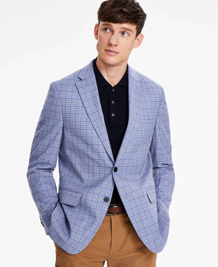 Men's Modern-Fit Check Sport Coat Blue/grey - 5