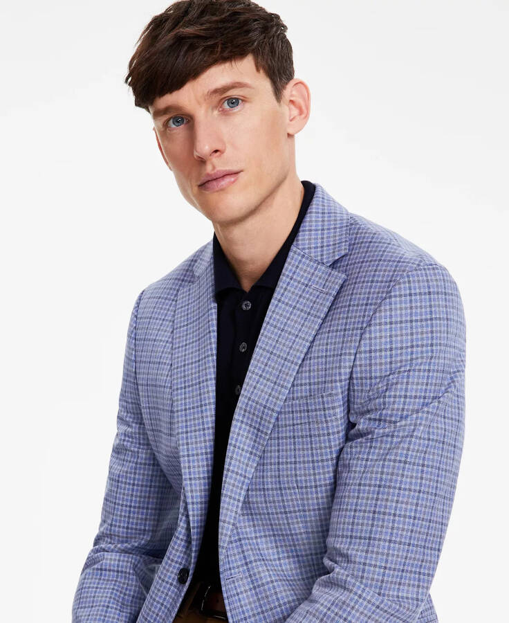 Men's Modern-Fit Check Sport Coat Blue/grey - 7