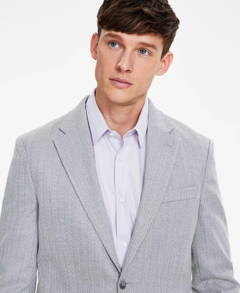 Men's Modern-Fit Herringbone Sport Coat Grey - 7