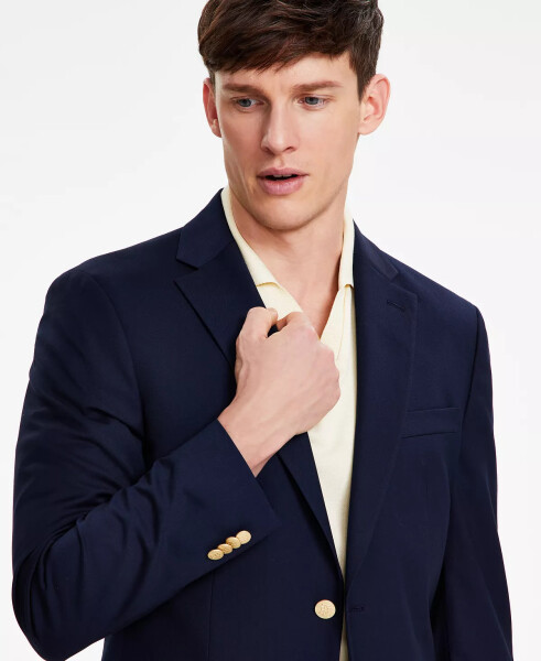 Men's Modern-Fit Solid Navy Blazer - 5