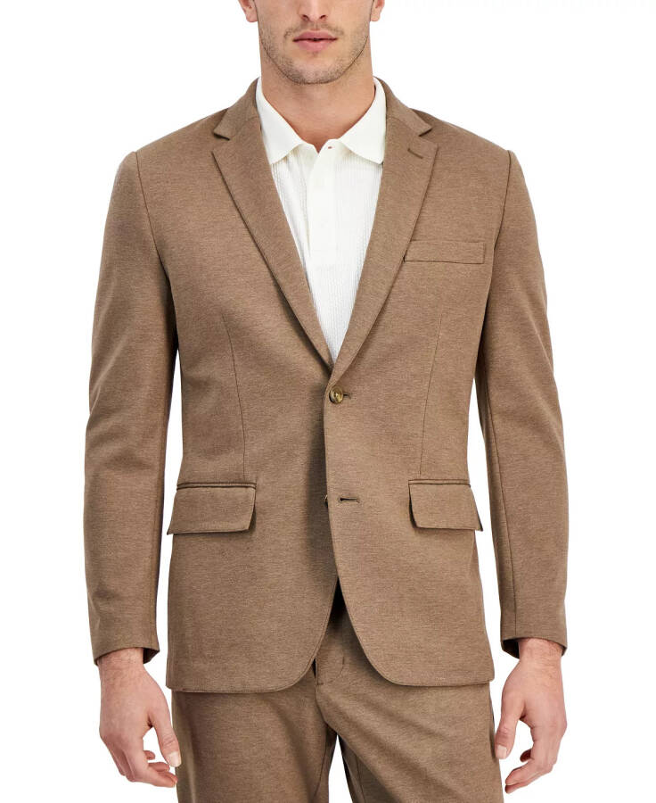 Men's Modern-Fit Stretch Heathered Knit Suit Jacket, Created for Macy's Soft Mulch Heather - 1