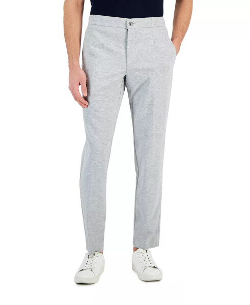 Men's Modern-Fit Stretch Heathered Knit Suit Pants, Created for Modazone Casual Grey Heather - 1