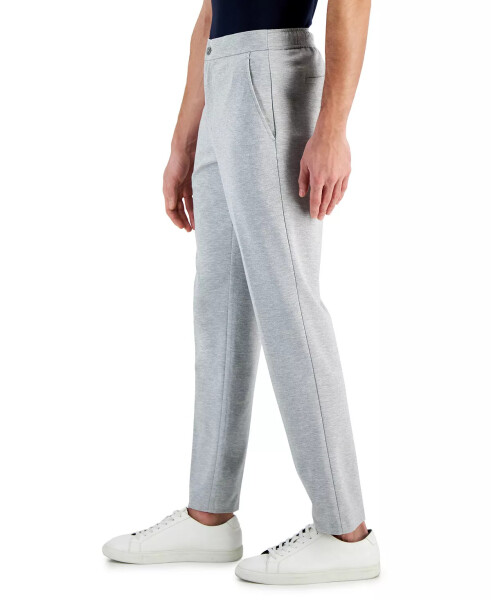 Men's Modern-Fit Stretch Heathered Knit Suit Pants, Created for Modazone Casual Grey Heather - 4