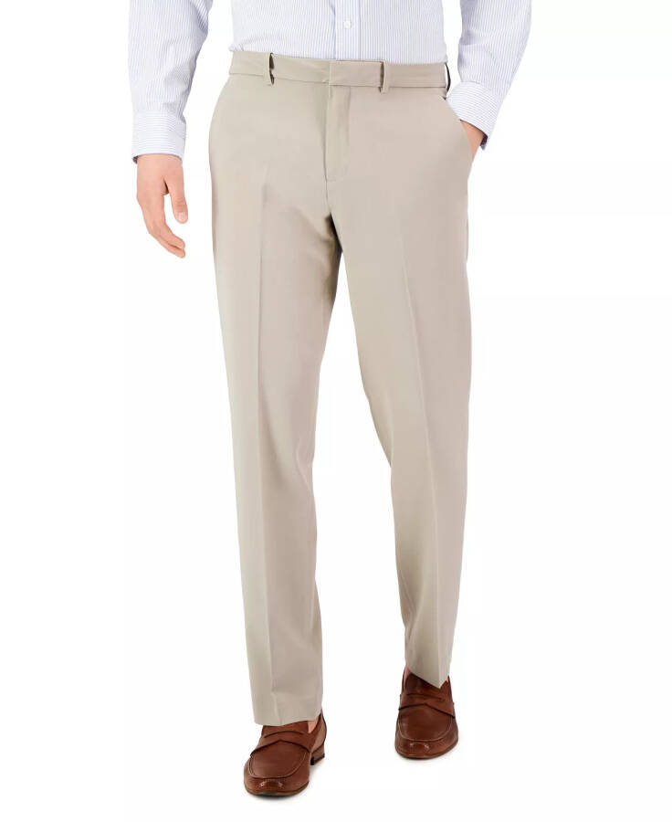 Men's Modern-Fit Stretch Solid Resolution Pants Stone - 1