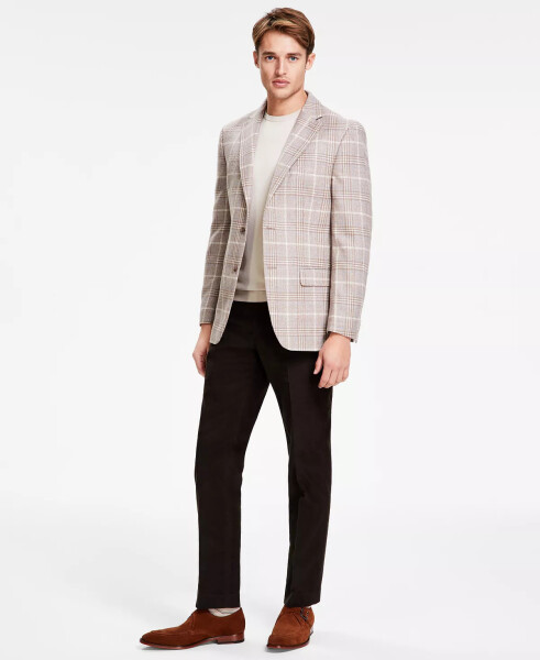 Men's Modern-Fit Wool Plaid Sport Coat Tan - 5