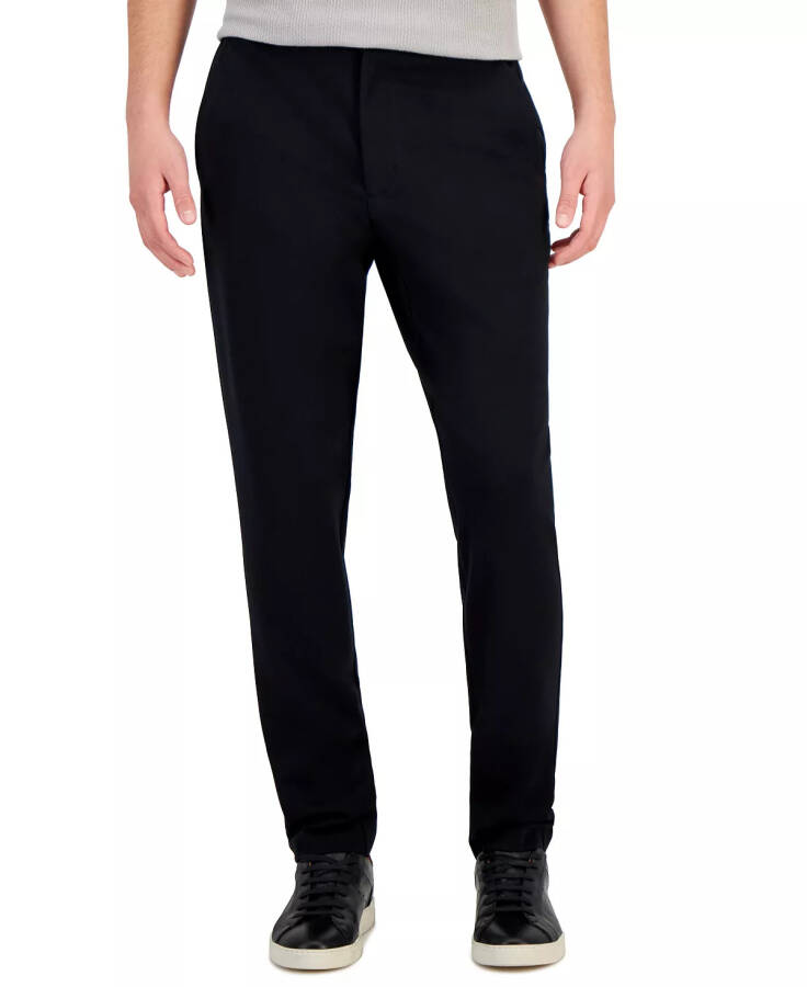 Men's Modern Knit Suit Pants, Created for modazone Deep Black - 1