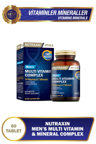 Men's Multi Vitamin and Minerals Complex Supplement 60 Tablets - 1