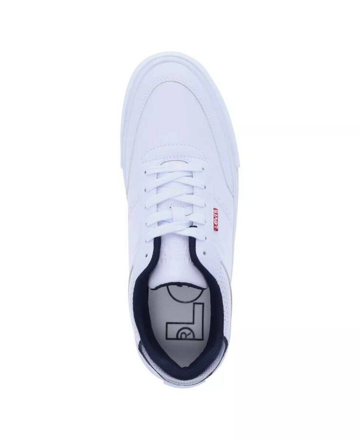 Men's Munro Faux-Leather Retro Low Top Sneakers White, Navy - 4