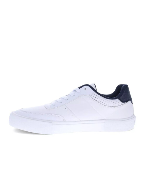 Men's Munro Faux-Leather Retro Low Top Sneakers White, Navy - 6