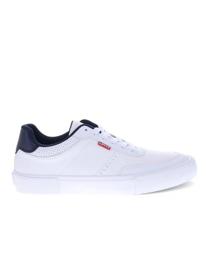 Men's Munro Faux-Leather Retro Low Top Sneakers White, Navy - 2