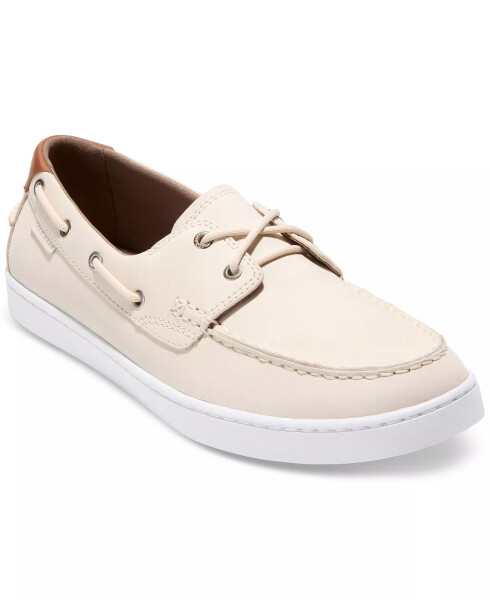 Men's Nantucket Boat Shoe Whitecap Grey Nubuck / Optic White - 1