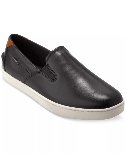 Men's Nantucket Slip-On Deck Shoes Black/Ivory - 1