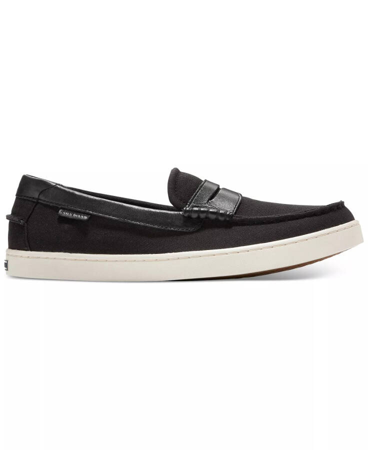 Men's Nantucket Slip-On Penny Loafers Black Canvas/black/ivory - 2