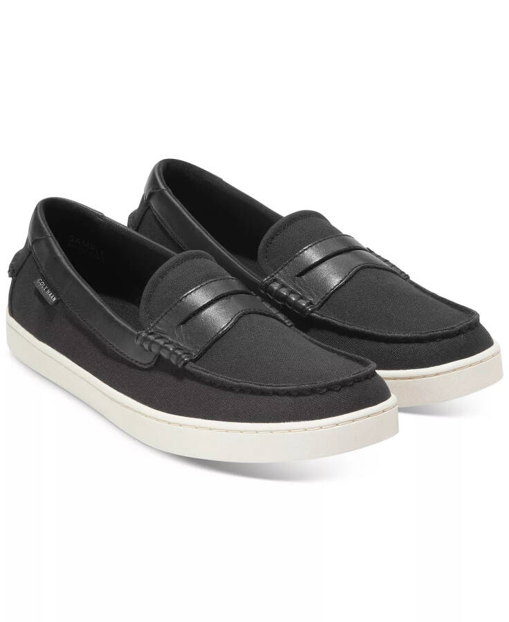 Men's Nantucket Slip-On Penny Loafers Black Canvas/black/ivory - 4