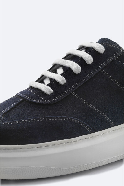 Men's Navy Blue 100% Suede Leather Flexible Sole Casual Shoes B008002 - 3