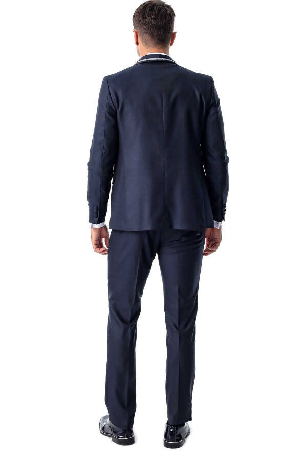 Men's Navy Blue Arles Ceremonia Wedding Suit - 27