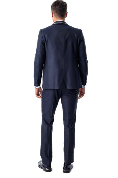 Men's Navy Blue Arles Ceremonia Wedding Suit - 13