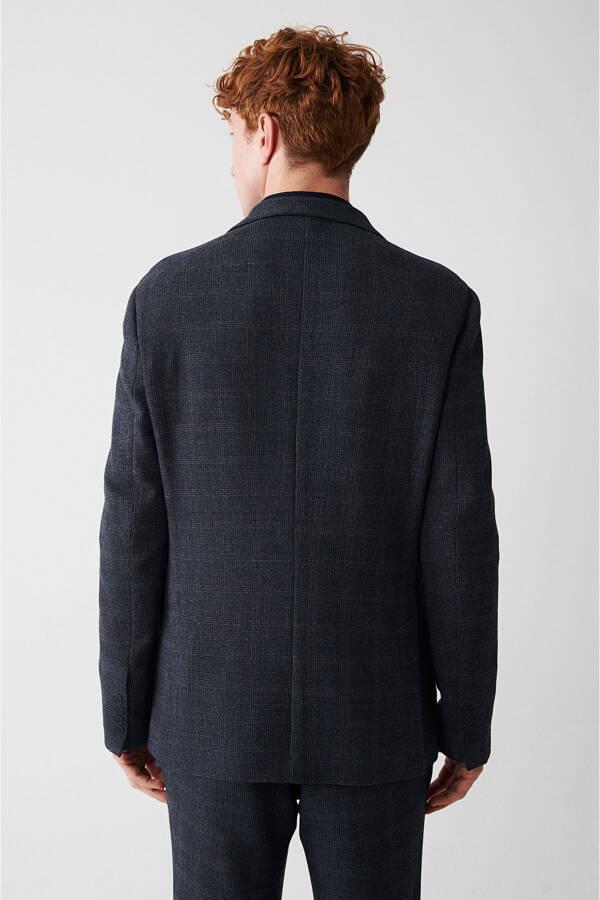 Men's Navy Blue Jacket, Slim Fit, 360° Stretch. - 4