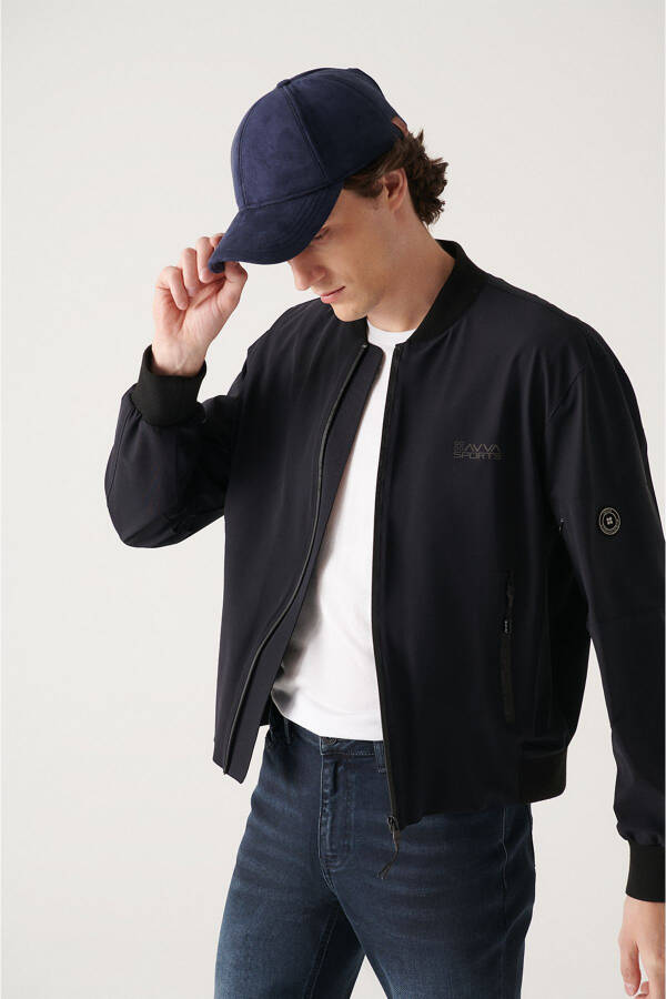 Men's Navy Bomber Jacket - 3