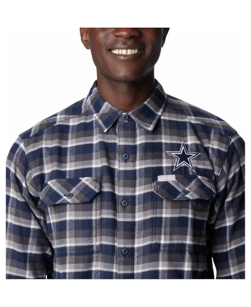 Men's Navy Dallas Cowboys Flare Gun Flannel Button-Up Shirt Navy - 4