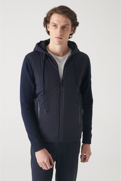 Men's Navy Hooded Jacket - 6