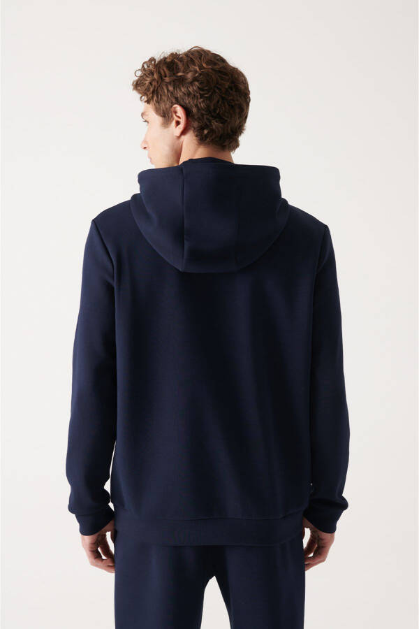 Men's Navy Hoodie Sweatshirt - 9