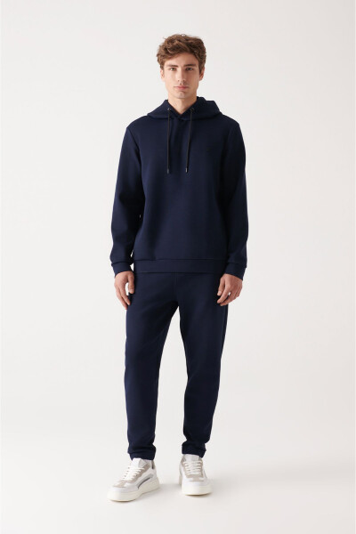 Men's Navy Hoodie Sweatshirt - 10