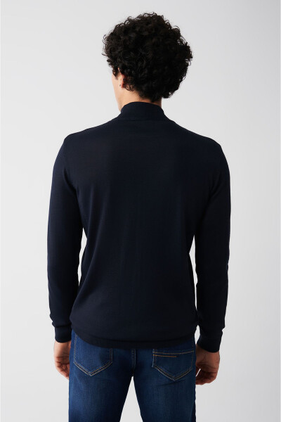 Men's Navy Knit Sweater - 9