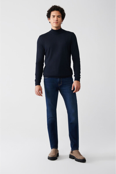 Men's Navy Knit Sweater - 10