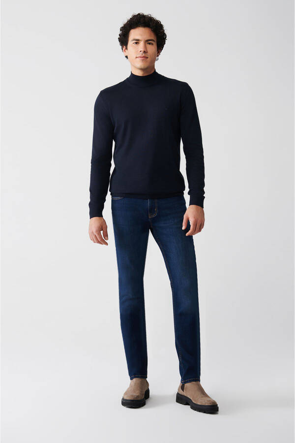 Men's Navy Knit Sweater - 5