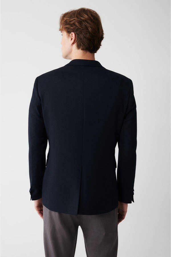 Men's Navy Slim Fit Jacket - 9