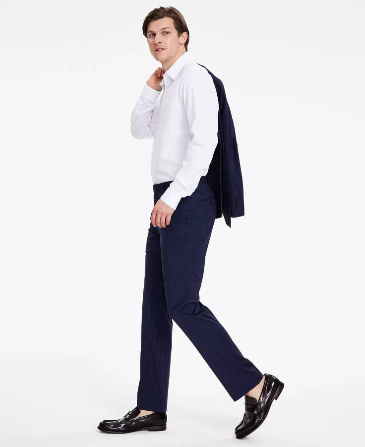 Men's Navy Slim-Fit Stripe Suit Pants, Created for modazone - 1