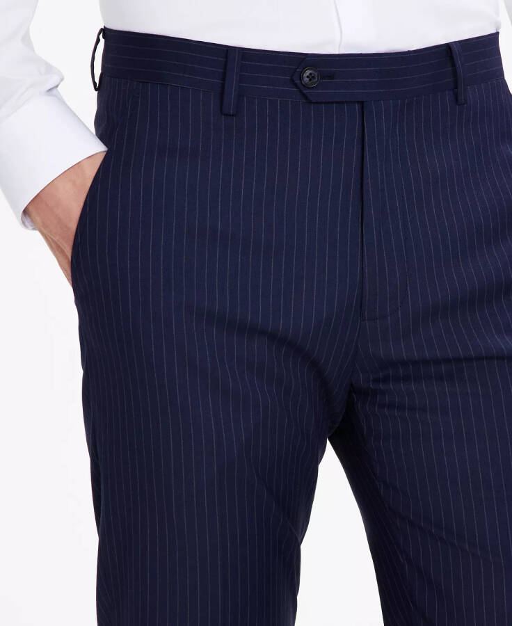 Men's Navy Slim-Fit Stripe Suit Pants, Created for modazone - 4