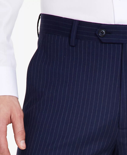 Men's Navy Slim-Fit Stripe Suit Pants, Created for modazone - 6