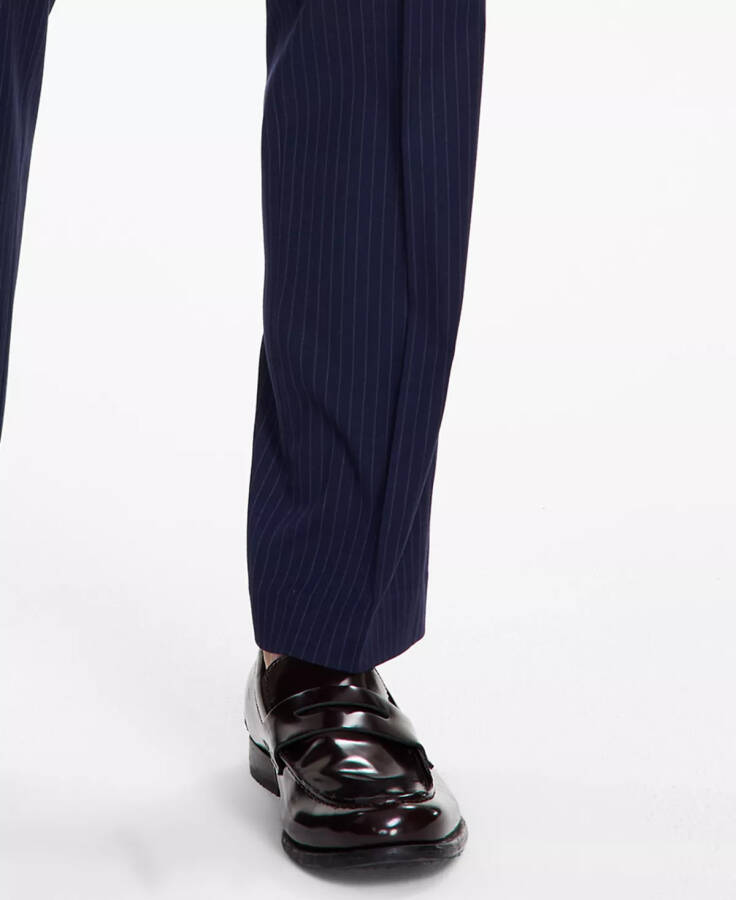 Men's Navy Slim-Fit Stripe Suit Pants, Created for modazone - 7