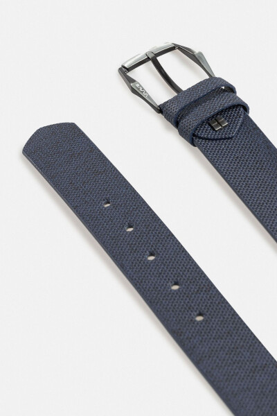 Men's Navy Textured Belt - 2