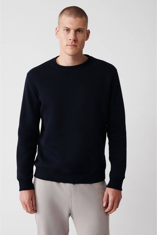 Men's Navy Unisex Sweatshirt - 7