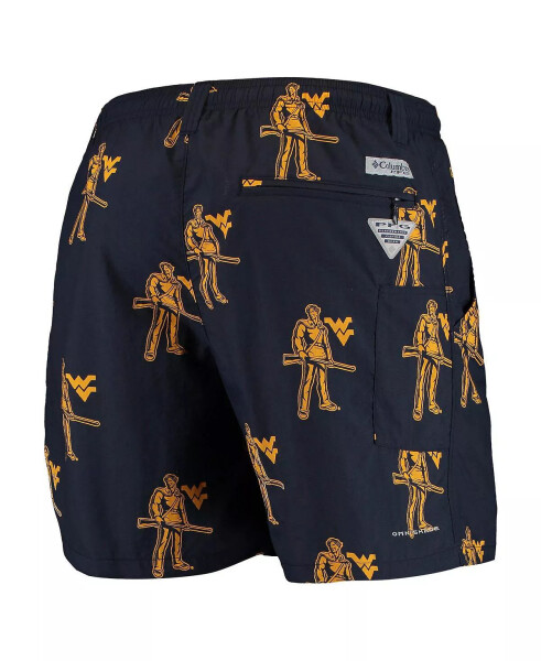 Men's Navy West Virginia Mountaineers PFG Backcast II Omni-Shade Hybrid Shorts Navy - 2