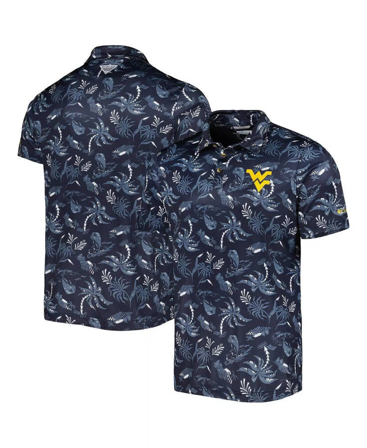 Men's Navy West Virginia Mountaineers Super Terminal Tackle Omni-Shade Polo Shirt Navy - 1