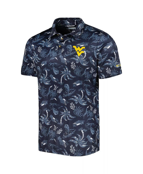 Men's Navy West Virginia Mountaineers Super Terminal Tackle Omni-Shade Polo Shirt Navy - 3