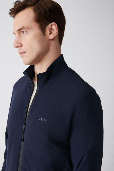 Men's Navy Windproof Water-Resistant Jacket - 2