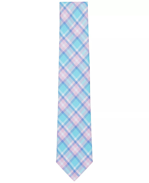 Men's Newtown Plaid Tie, Created for Modazone Aqua - 2