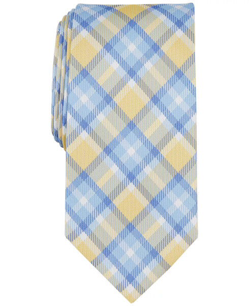 Men's Newtown Plaid Tie, Created for Modazone Yellow - 1