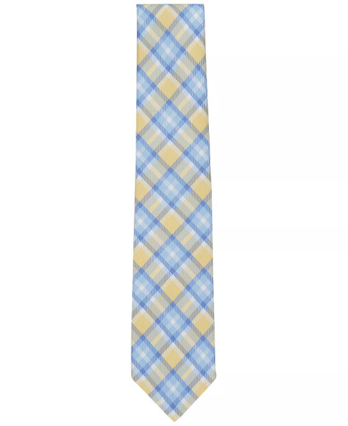 Men's Newtown Plaid Tie, Created for Modazone Yellow - 2