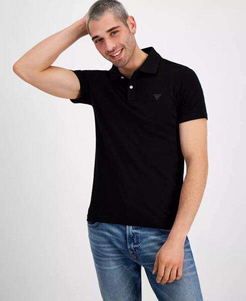 Men's Nolan Triangle Logo Polo Shirt Black - 1