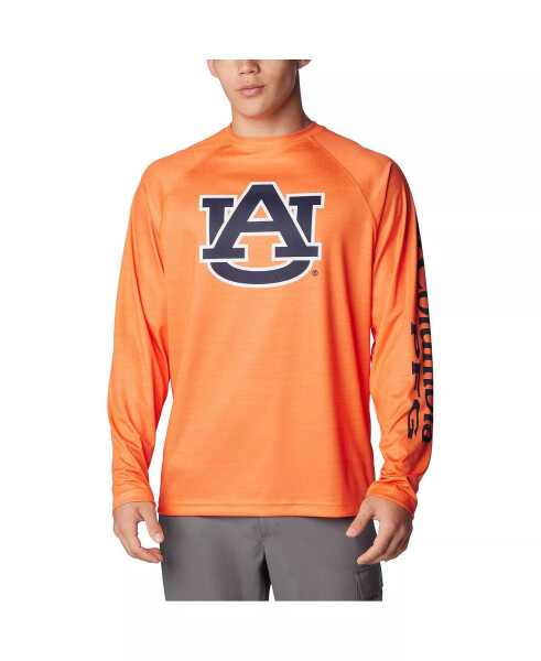 Men's Orange Auburn Tigers PFG Terminal Tackle Omni-Shade Raglan Long Sleeve T-shirt Orange - 1