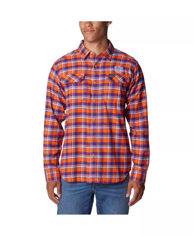 Men's Orange Clemson Tigers Flare Gun Flannel Long Sleeve Shirt Orange - 1