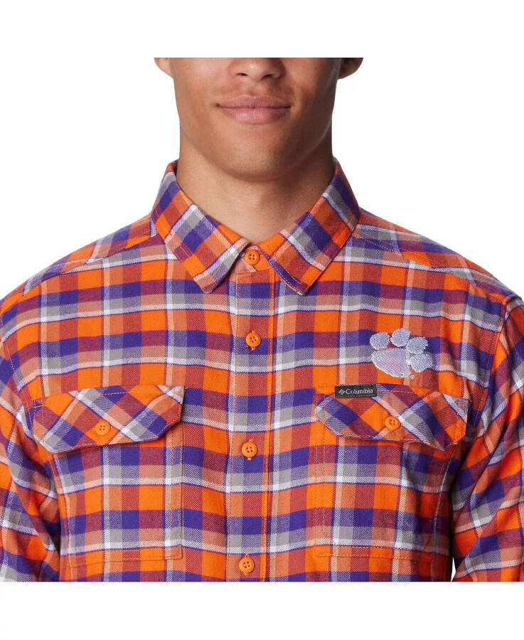 Men's Orange Clemson Tigers Flare Gun Flannel Long Sleeve Shirt Orange - 3